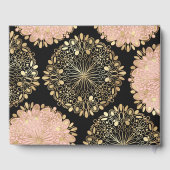 ピンクかわいらし金ゴールドブラックマスカレードマスク誕生日 ゲストブック (裏面)