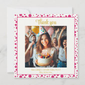 ピンクかわいらし30歳の誕生日お祝いありがとう サンキューカード (正面)