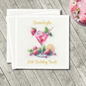 ピンクかわいらし30歳の誕生日お祝い スタンダードカクテルナプキン