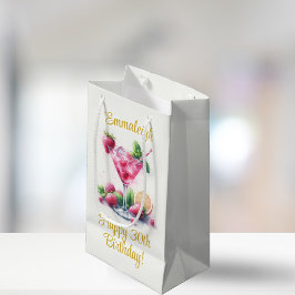 ピンクかわいらし30歳の誕生日お祝い スモールペーパーバッグ