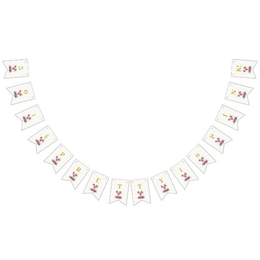 ピンクかわいらし30歳の誕生日お祝い バンティングフラッグ (全)