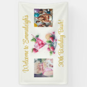 ピンクかわいらし30歳の誕生日お祝い 横断幕 (縦)