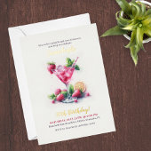 ピンクかわいらし30歳の誕生日お祝い 箔招待状