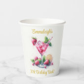 ピンクかわいらし30歳の誕生日お祝い 紙コップ (裏面)