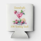 ピンクかわいらし30歳の誕生日お祝い 缶クーラー (裏面)