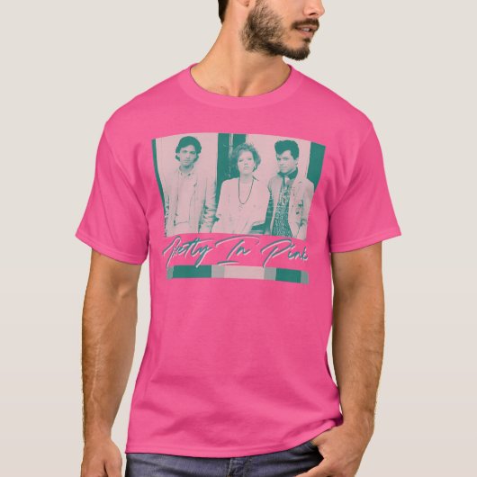 ピンクかわいらし80S映画ファンデザイン Tシャツ (正面)
