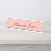 ピンクかわいらし デスクネームプレート (正面)