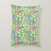 ピンクかわいらし、ブルー、イエロープリムローズアクセントピロー アクセントクッション (裏面(縦))