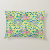ピンクかわいらし、ブルー、イエロープリムローズアクセントピロー アクセントクッション (裏面)