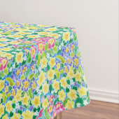 ピンクかわいらし、ブルー、イエロープリムローズテーブルクロス テーブルクロス (インサイチュ)