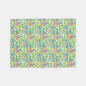 ピンクかわいらし、ブルー、イエロープリムローズフリースブランケット フリースブランケット (正面(横))