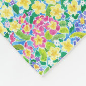 ピンクかわいらし、ブルー、イエロープリムローズフリースブランケット フリースブランケット (角)