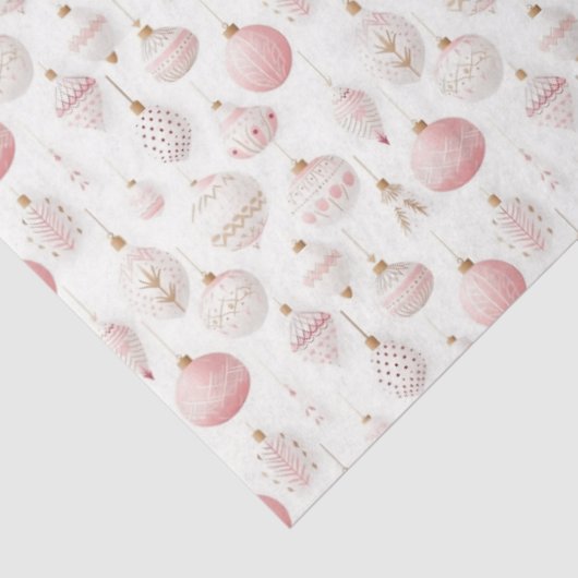 ピンクかわいらし&ホワイトクリスマスオーナメントクリスマス 薄葉紙 (詳細)