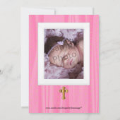 ピンクかわいらし&ホワイトサテンバプテスマ/《キリスト教》洗礼式や命名式 招待状 (裏面)