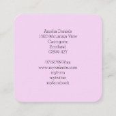ピンクかわいらし《写真》ぼけ味ライト名刺 スクエア名刺 (裏面)
