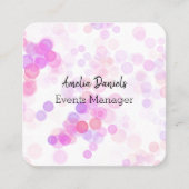 ピンクかわいらし《写真》ぼけ味ライト名刺 スクエア名刺 (正面)