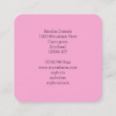 ピンクかわいらし《写真》ぼけ味ライト名刺 スクエア名刺 (裏面)