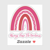 ピンクかわいらし「常に虹を追う」ビニール シール (シート)