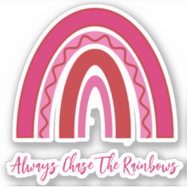 ピンクかわいらし「常に虹を追う」ビニール シール