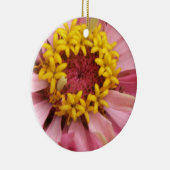 ピンクかわいらし《植物》百日草カスタム誕生日 セラミックオーナメント (右)