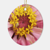 ピンクかわいらし《植物》百日草カスタム誕生日 セラミックオーナメント (左)