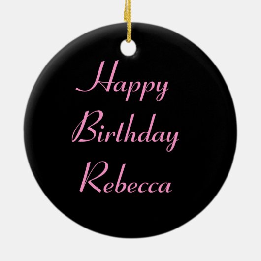 ピンクかわいらし《植物》百日草カスタム誕生日 セラミックオーナメント (裏面)