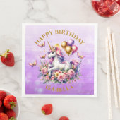 ピンクかわいらし、紫、金ゴールドユニコーン誕生日 (インサイチュ)