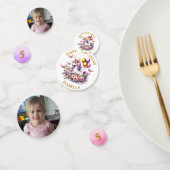 ピンクかわいらし、紫、金ゴールドユニコーン誕生日 コンフェッティ (グループ)