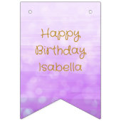 ピンクかわいらし、紫、金ゴールドユニコーン誕生日 バンティングフラッグ (第1の旗)