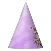 ピンクかわいらし、紫、金ゴールドユニコーン誕生日 パーティーハット (左)