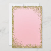 ピンクかわいらし&金ゴールドグリッターエッジスウィート16パーティー 招待状 (裏面)