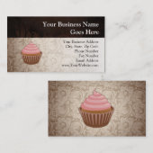 ピンクかブラウンのカップケーキ 名刺 (正面/裏面)