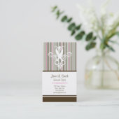 ピンクかブラウンのストライプなはさみ 予約カード (スタンド正面)