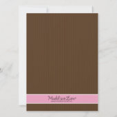 ピンクかブラウンのレトロのボーリング場のボーリングの誕生日 招待状 (裏面)