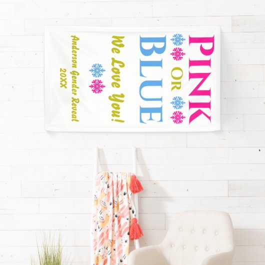 ピンクかブルーか愛してる！性別の表示 横断幕 (インサイチュ)