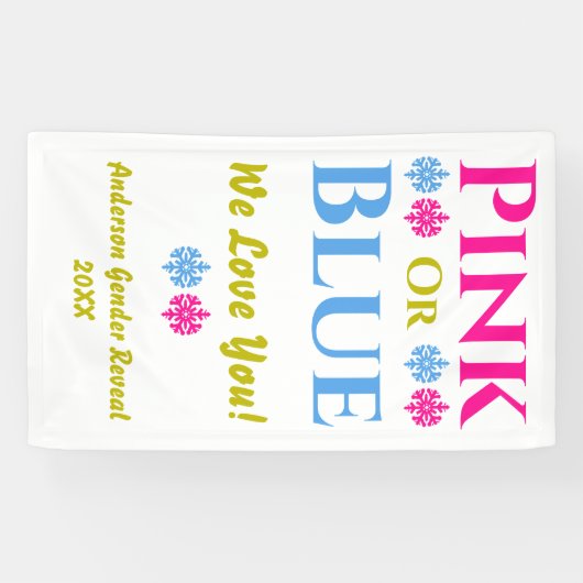 ピンクかブルーか愛してる！性別の表示 横断幕 (横)