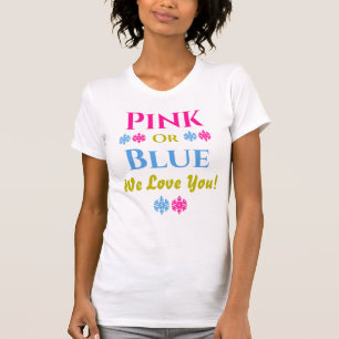 ピンクかブルーか愛してる！性別表示Tシャツ Tシャツ