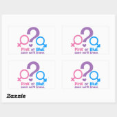 ピンクかブルーか、すぐに分かる 長方形シール (シート)