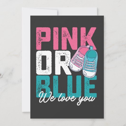 ピンクかブルーか、とにかく愛してるよ！性別発表 招待状 (正面)