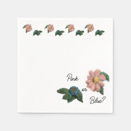 ピンクかブルーか？ジェンダーが赤ちゃんシャワーのナプキンを明らかにする スタンダードカクテルナプキン