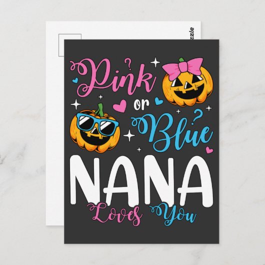 ピンクかブルーか ナナはあなたを愛してる かぼちゃの赤ちゃん ポストカード (正面/裏面)