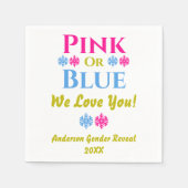 ピンクかブルーが大好き！性別の表示 スタンダードカクテルナプキン (正面)