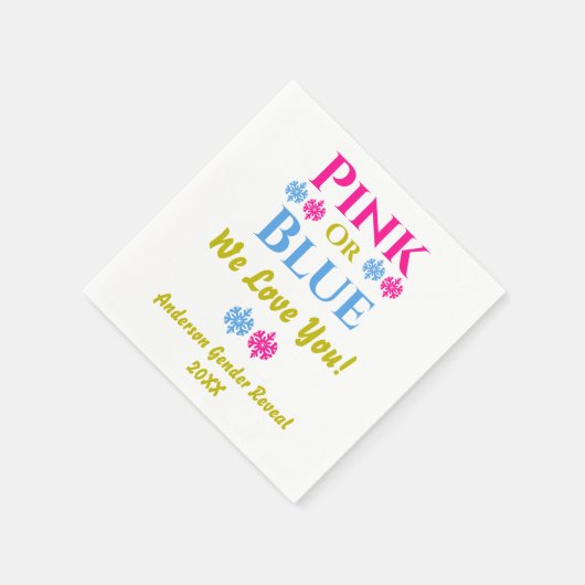 ピンクかブルーが大好き！性別の表示 スタンダードカクテルナプキン (角)