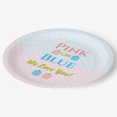 ピンクかブルーが大好き！性別の表示 ペーパープレート (アングル)