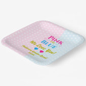 ピンクかブルーが大好き！性別の表示 ペーパープレート (傾斜あり)