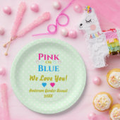 ピンクかブルーが大好き！性別の表示 ペーパープレート (パーティー)
