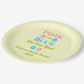 ピンクかブルーが大好き！性別の表示 ペーパープレート (アングル)