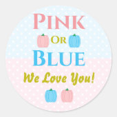 ピンクかブルーが大好き！性別の表示 ラウンドシール (正面)
