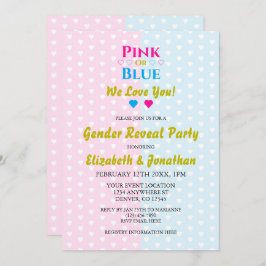 ピンクかブルーが大好き！性別の表示 招待状