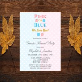 ピンクかブルーが大好き！性別の表示 招待状